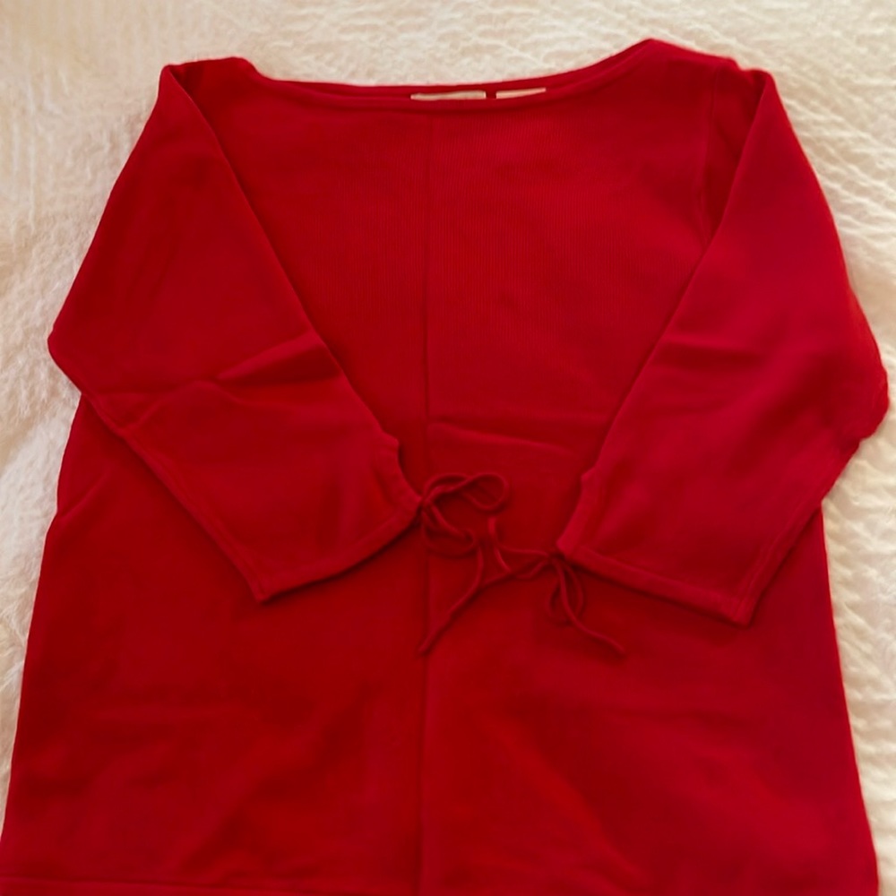 Red boatneck sweater